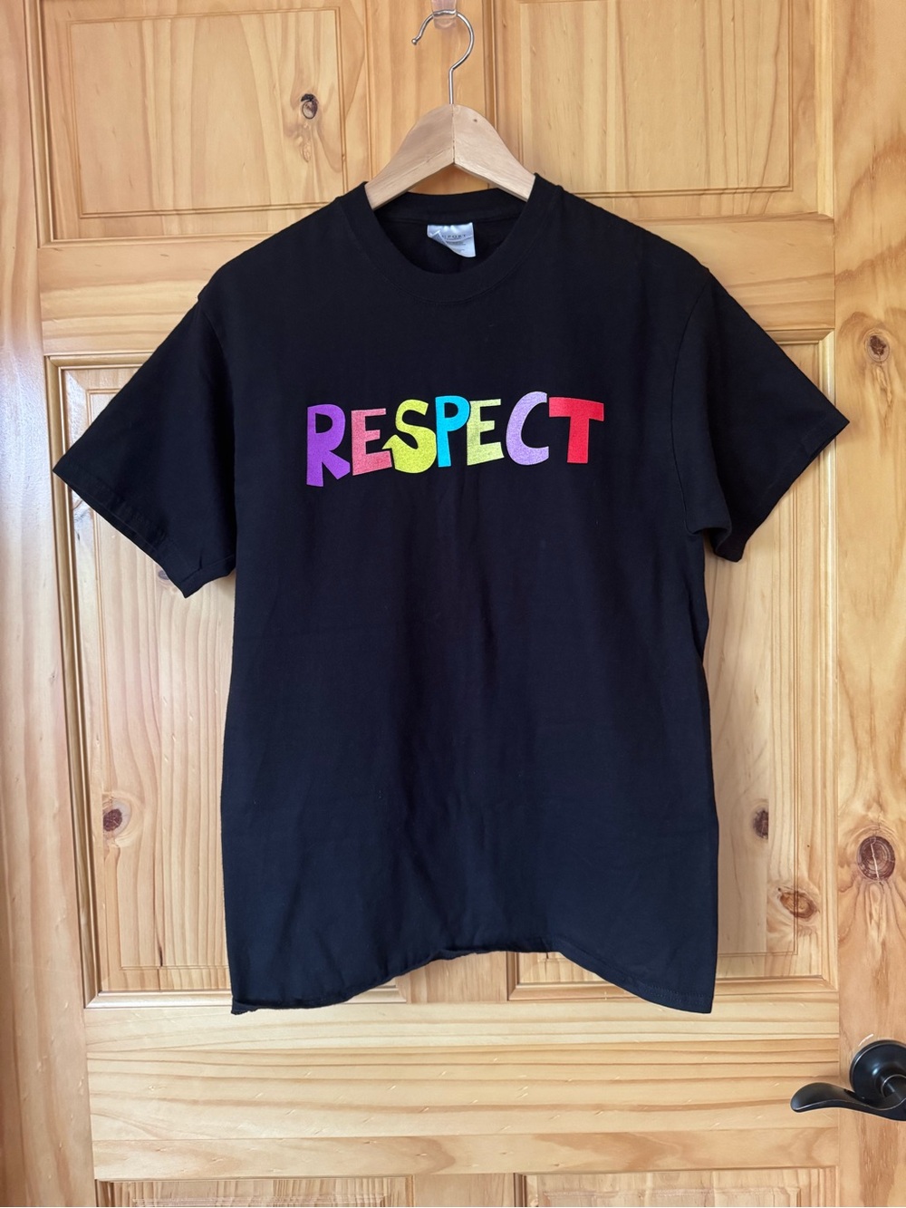 Colorful Rainbow "RESPECT" Graphic T-shirt size medium